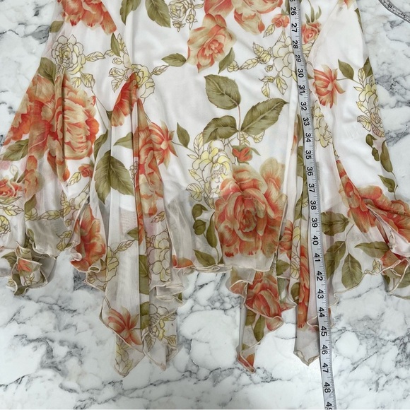 Vintage Y2K whimsical fairy asymmetrical hem drop waist midi dress empire waist - Picture 9 of 12